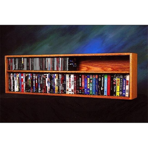 Wood Shed Wood Shed 211-4 W Solid Oak Wall or Shelf Mount for CD and DVD-VHS tape-Book Cabinet 211-4 W - main